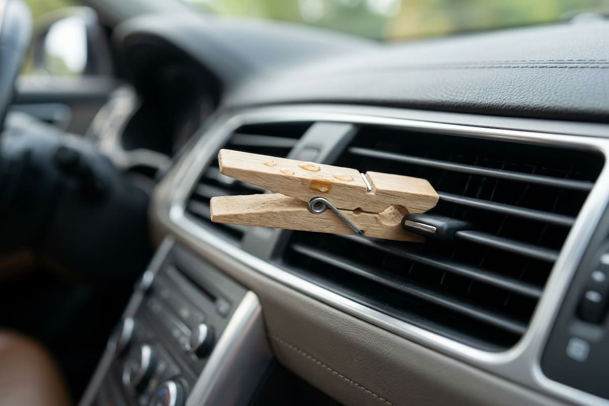 Expertos explican por qué poner una pinza de madera en la rejilla del aire acondicionado del coche ayuda a perfumar el interior y combatir los malos olores