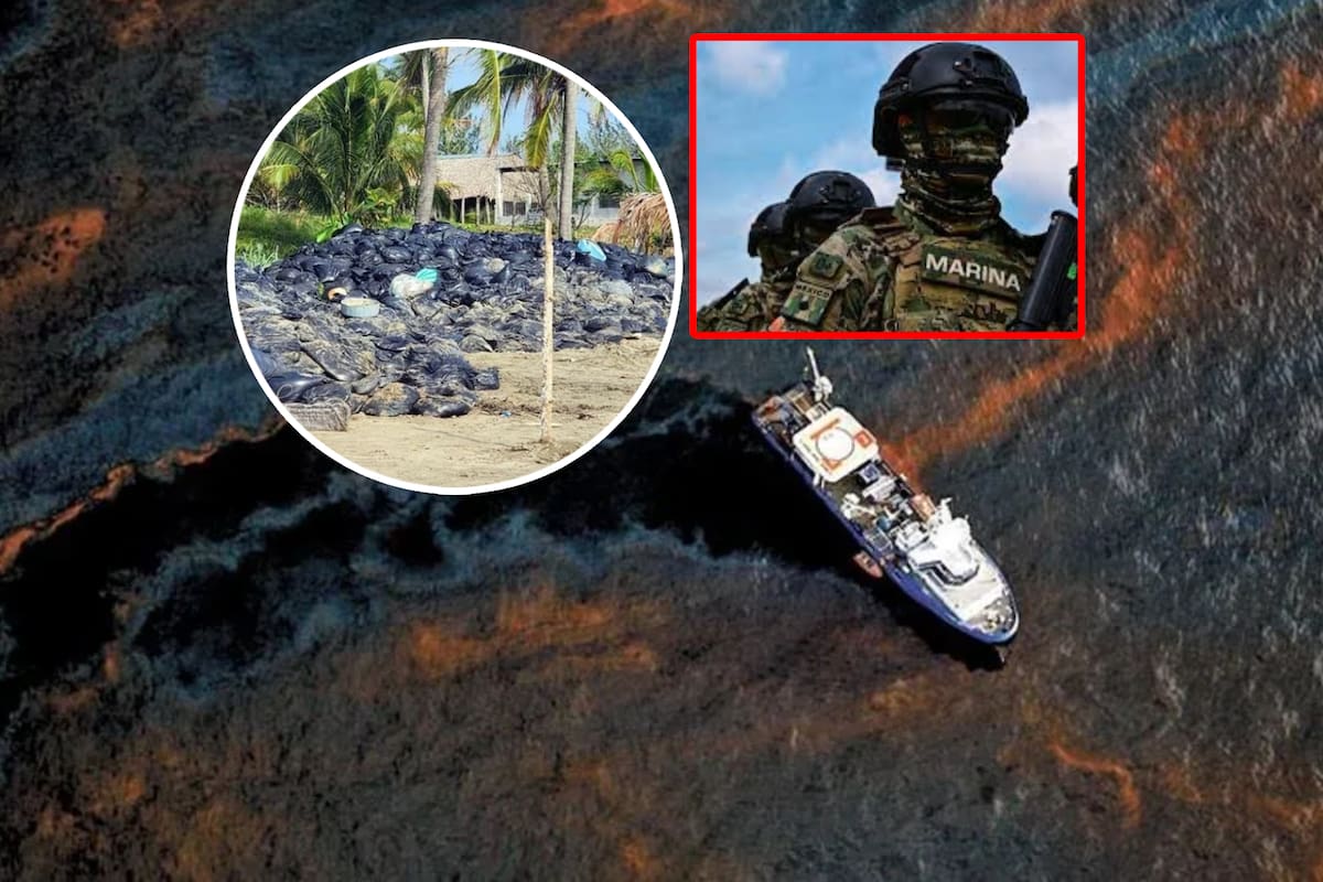 Veracruzanos denuncian a Marinos por recoger “chapopote” tras derrame pero lo habrían abandonado en playas dentro de bolsas negras