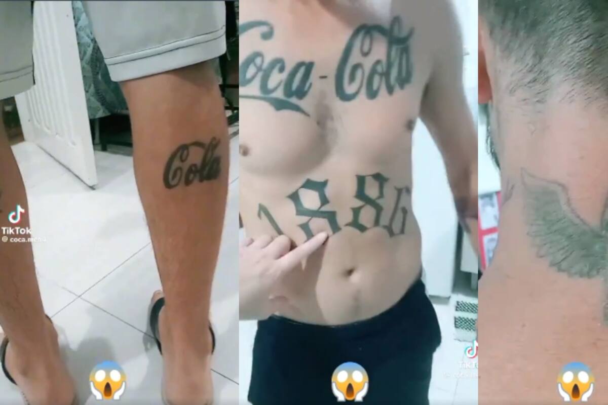 Brasileño enloquece las redes sociales al mostrar los diversos tatuajes que se hizo de Coca-Cola