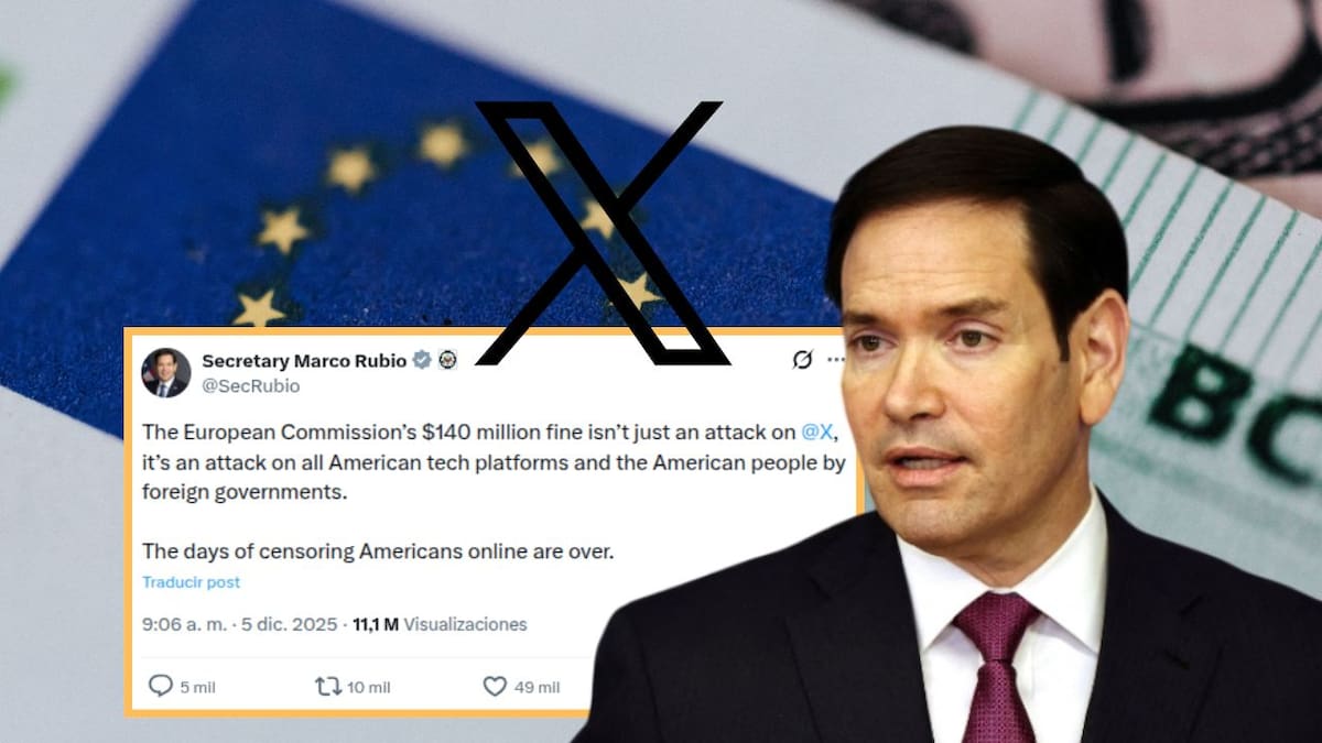 Marco Rubio califica multa de la UE a X como “ataque a EEUU” y asegura que el tiempo de censurar a estadounidenses ha acabado
