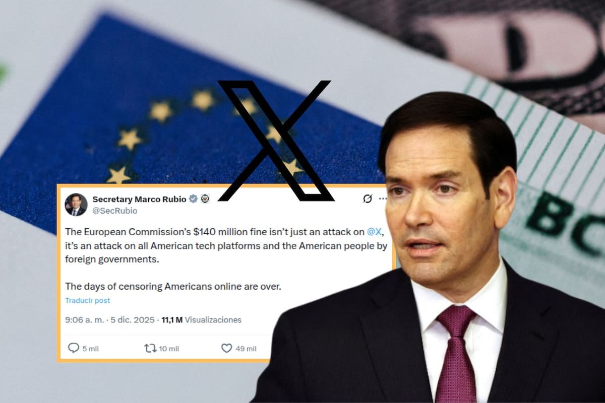 Marco Rubio califica multa de la UE a X como “ataque a EEUU” y asegura que el tiempo de censurar a estadounidenses ha acabado