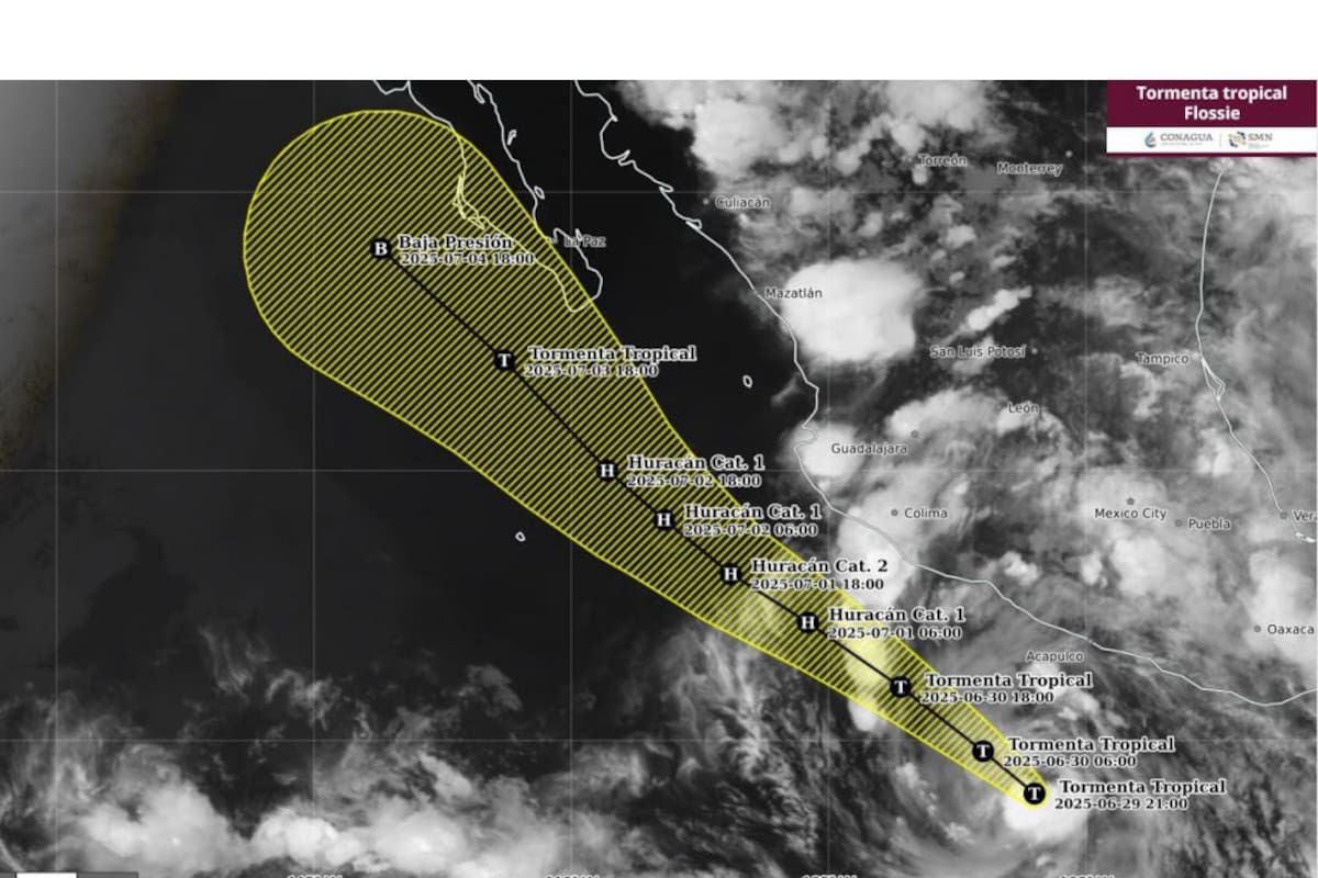 Advierte Sheinbaum que tormenta Flossie se intensificará a huracán cerca de costas michoacanas