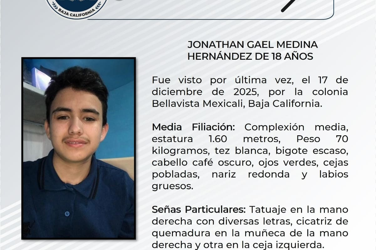 Buscan a Jonathan Gael, de 18 años: desapareció en la colonia Bellavista