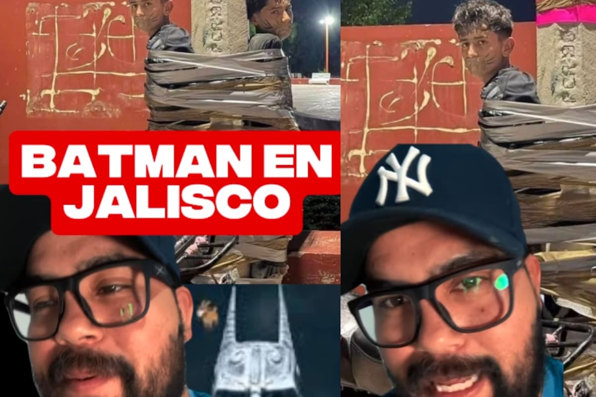 ¿Son reales? Las imágenes de personas sujetas con cinta a postes y marcadas con la palabra “Batman” causan revuelo en Jalisco