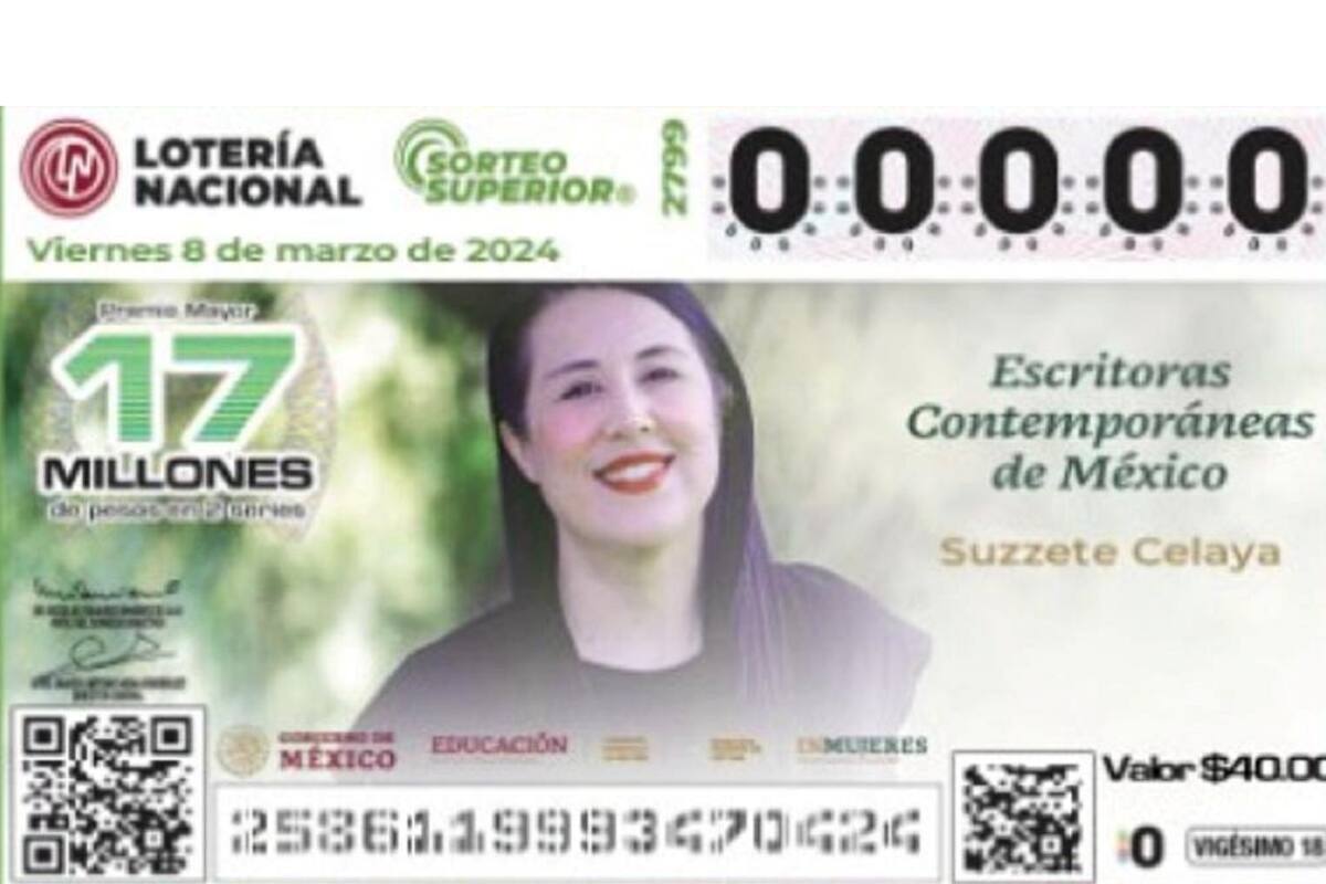 Aparece escritora sonorense en boleto de la Lotería