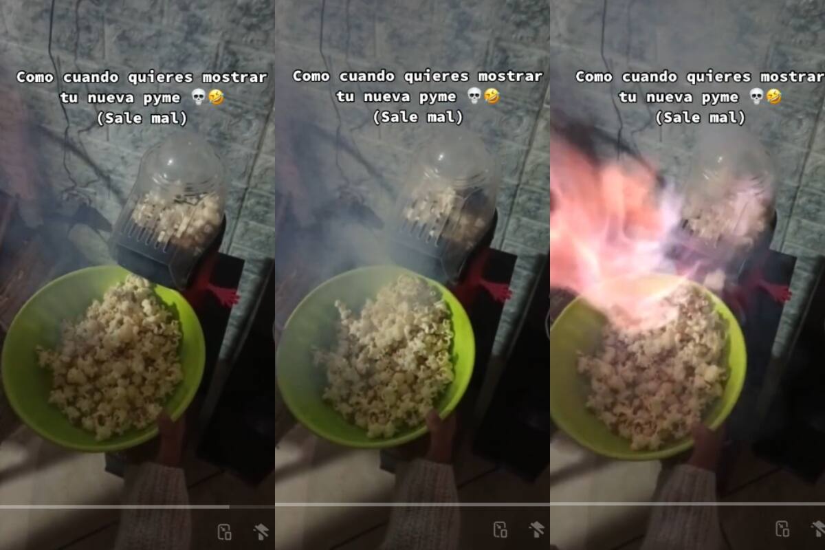 Máquina de palomitas causa pánico en una familia al prenderse fuego