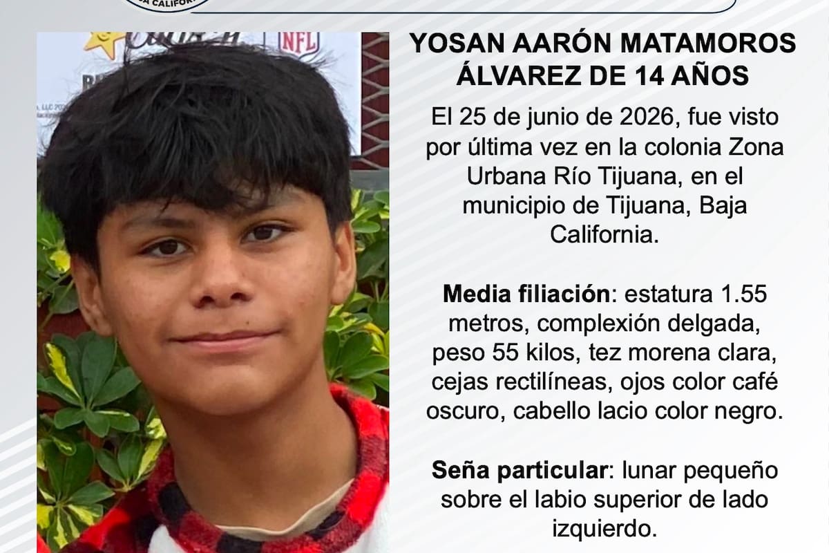 Se busca Yosan Aarón Matamoros Álvarez de 14 años
