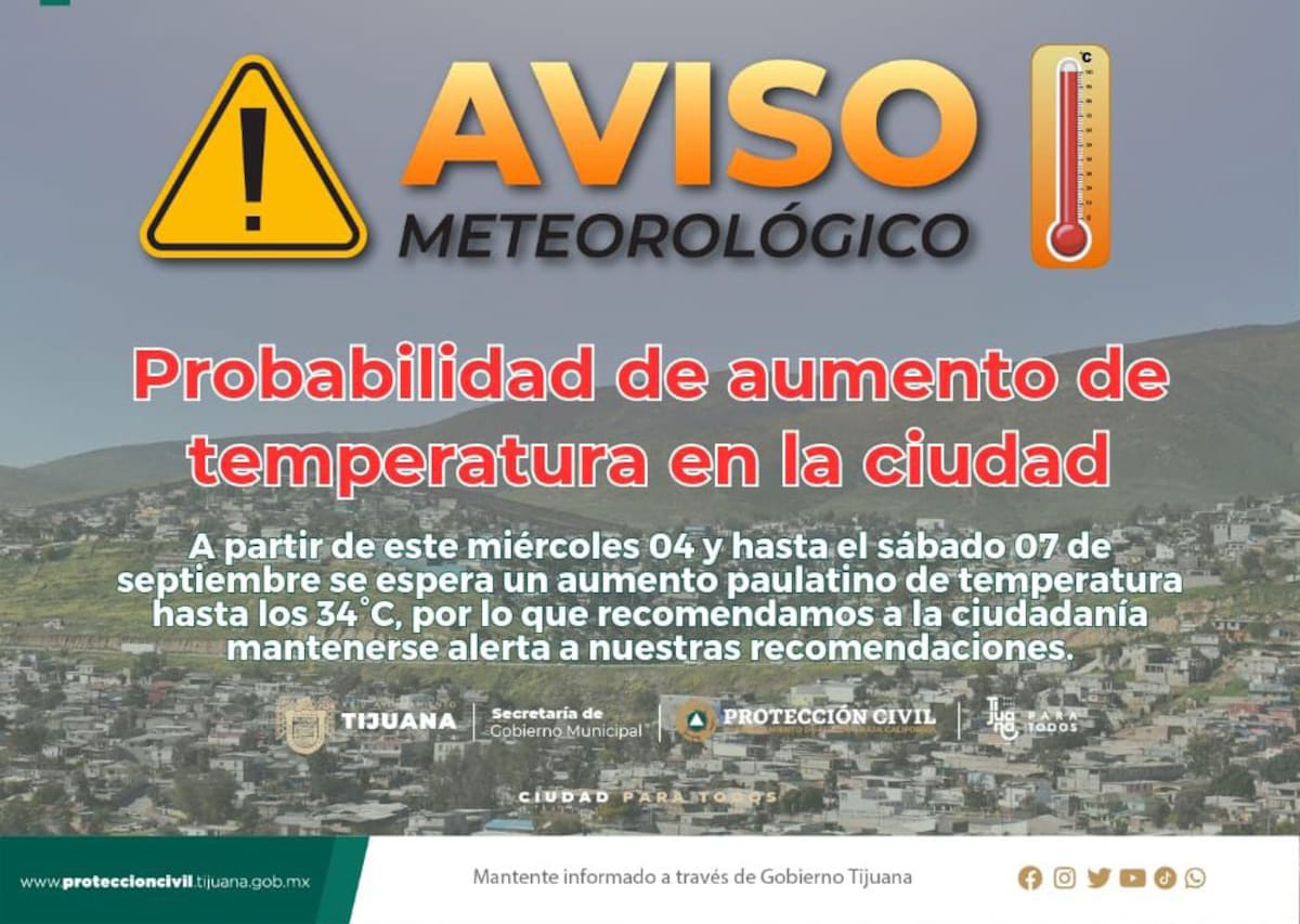 Aviso de Protección Civil Tijuana.