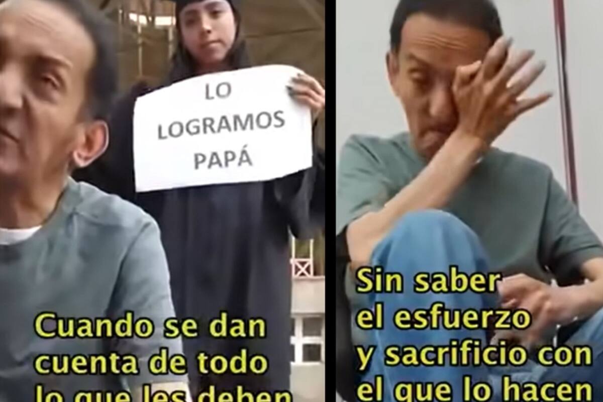 Joven graduada lleva sorpresa a su papá bolero