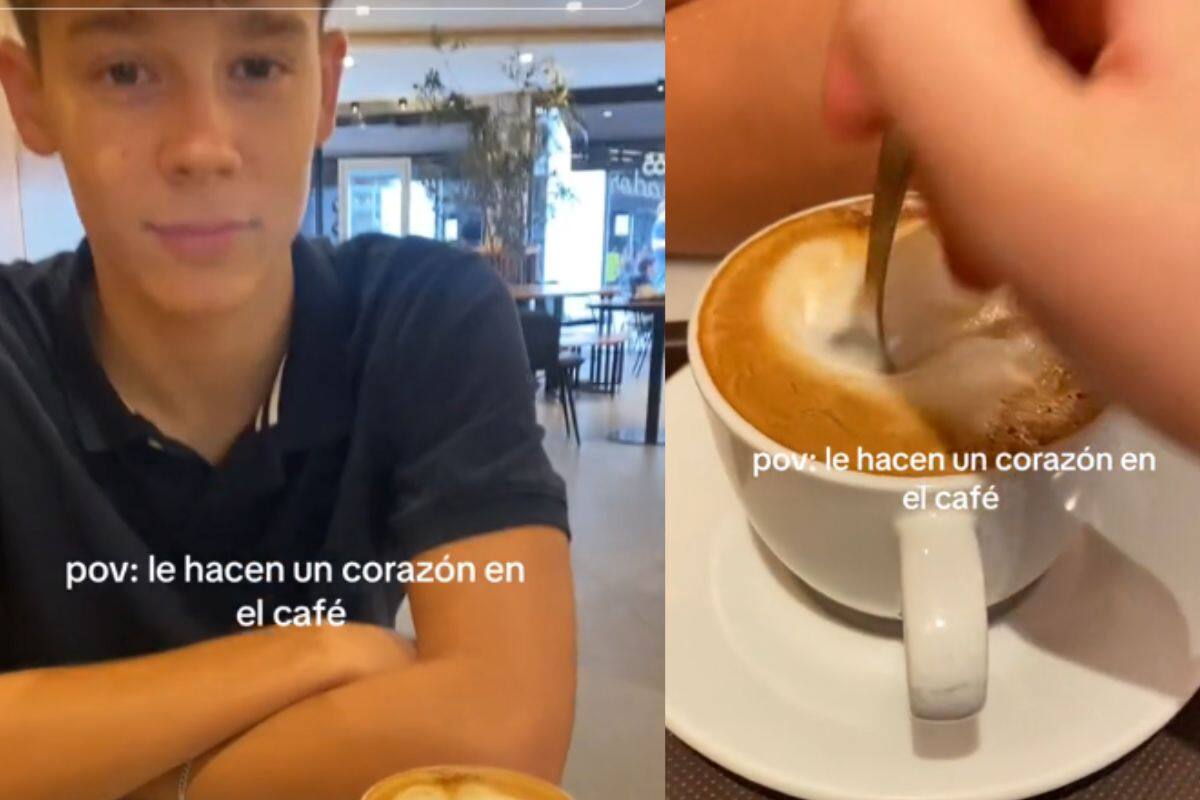 ¿Quién es esa?: Tras recibir su taza de café con un corazón; su novia lo despedazó con una cuchara