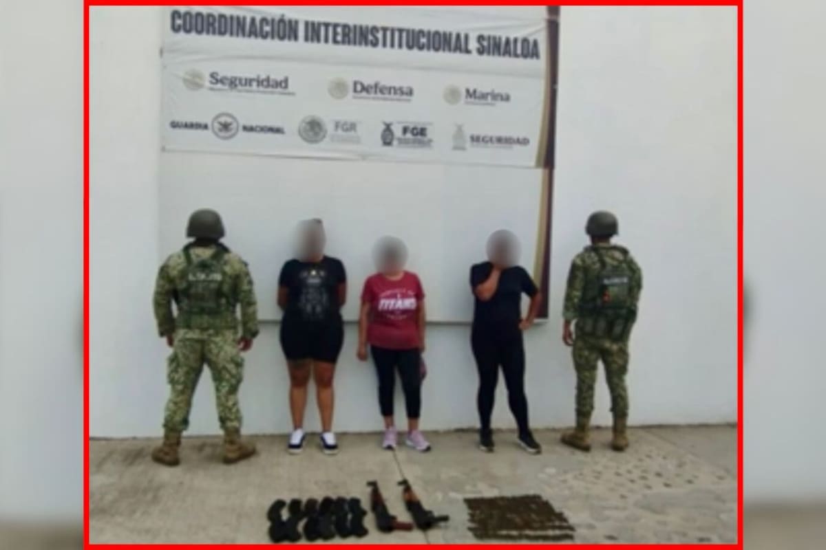 Caen tres mujeres armadas con AK-47 en Culiacán: las sorprendieron militares y policías en operativo sorpresa