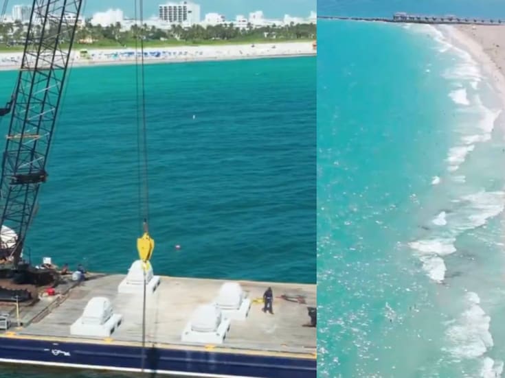 VIDEO: 22 autos de hormigón son sumergidos en Miami para formar una barrera ecológica y proteger los arrecifes