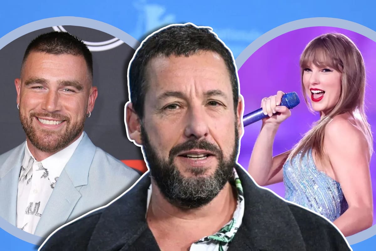 Adam Sandler revela que Taylor Swift “es increíble” con su familia y se refiere a Travis Kelce como “un galán”