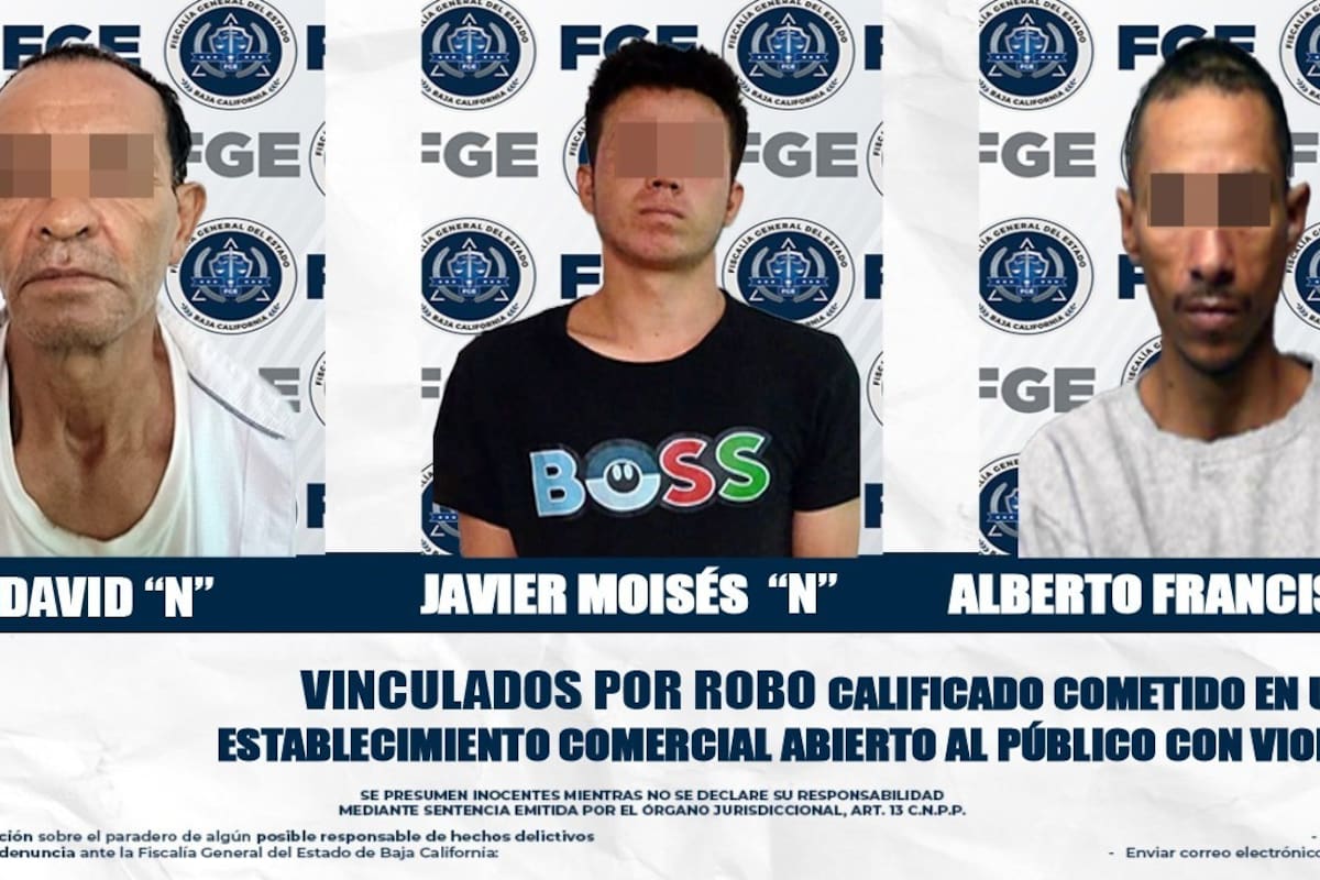 A prisión tres hombres por robos en tiendas de Mexicali