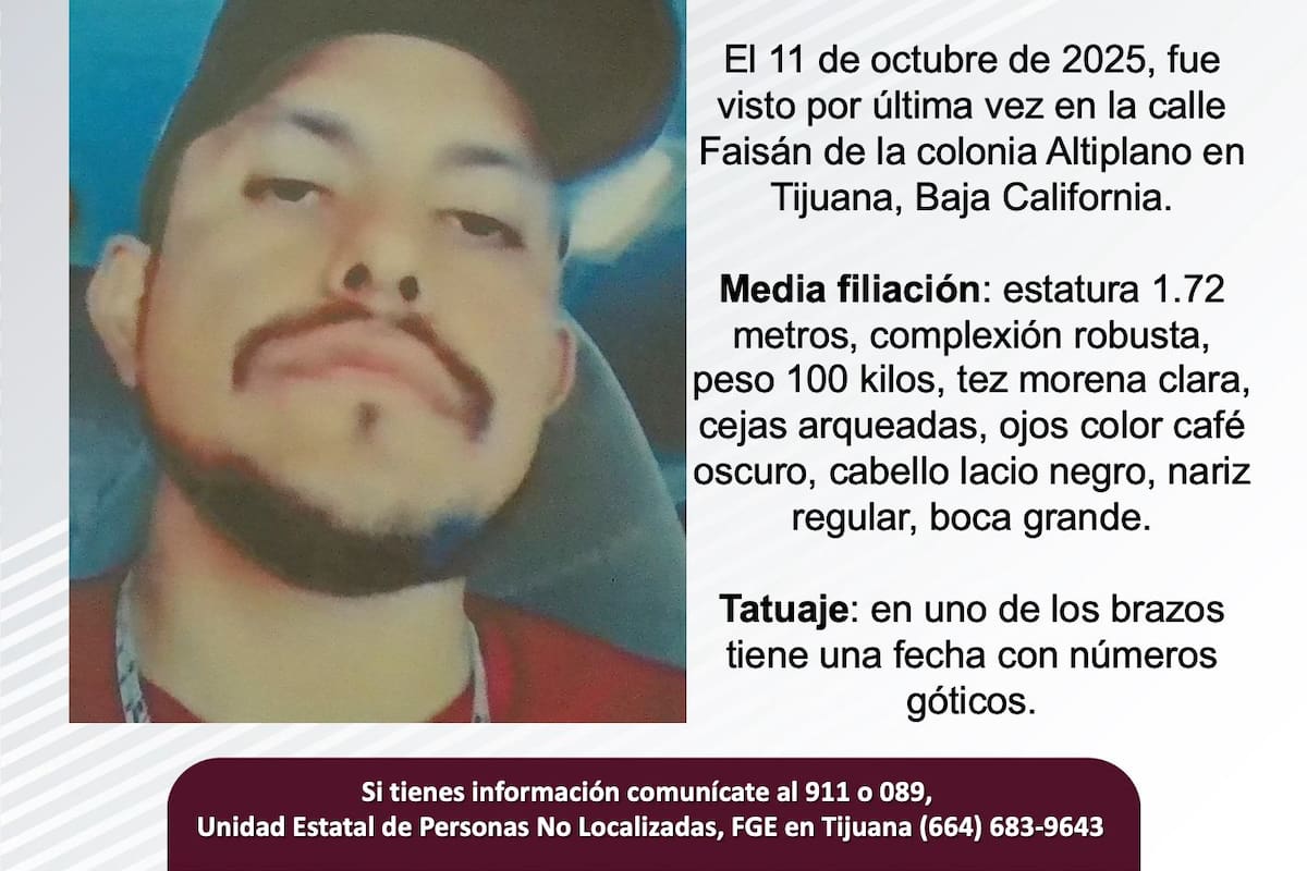 Se busca a Zeus Manuel Nolasco Álvarez de 37 años de edad