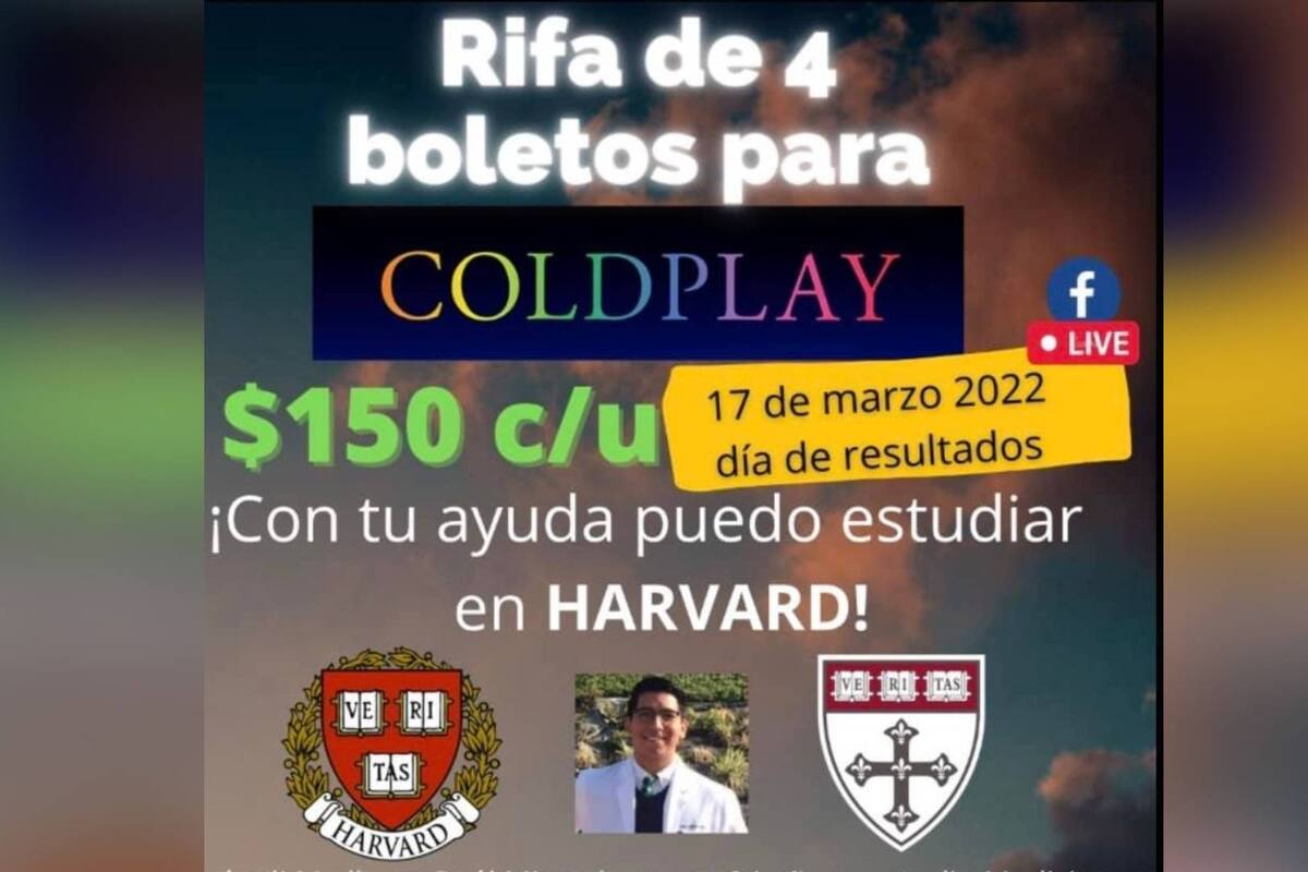 Joven rifa boletos de Coldplay para cumplir su sueño de estudiar en Harvard