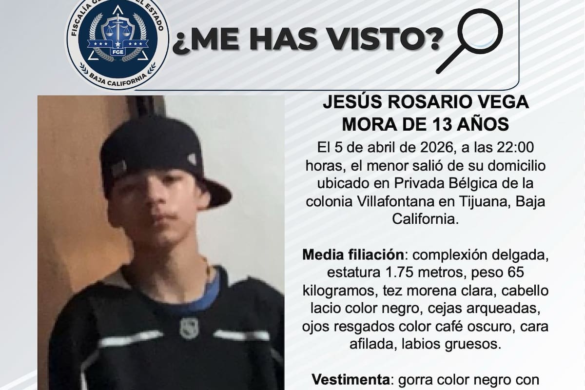 Se busca a Jesús Rosario Vega Mora de 13 años