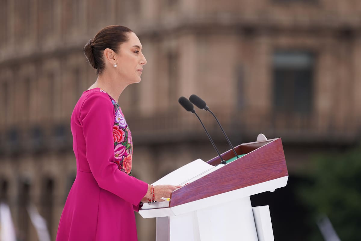 Claudia Sheinbaum presenta informe por sus primeros 100 días de gobierno desde el Zócalo de la Ciudad de México. | Crédito: Presidencia