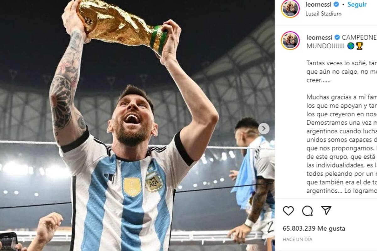 Messi ahora tiene la foto con más likes de la historia en Instagram