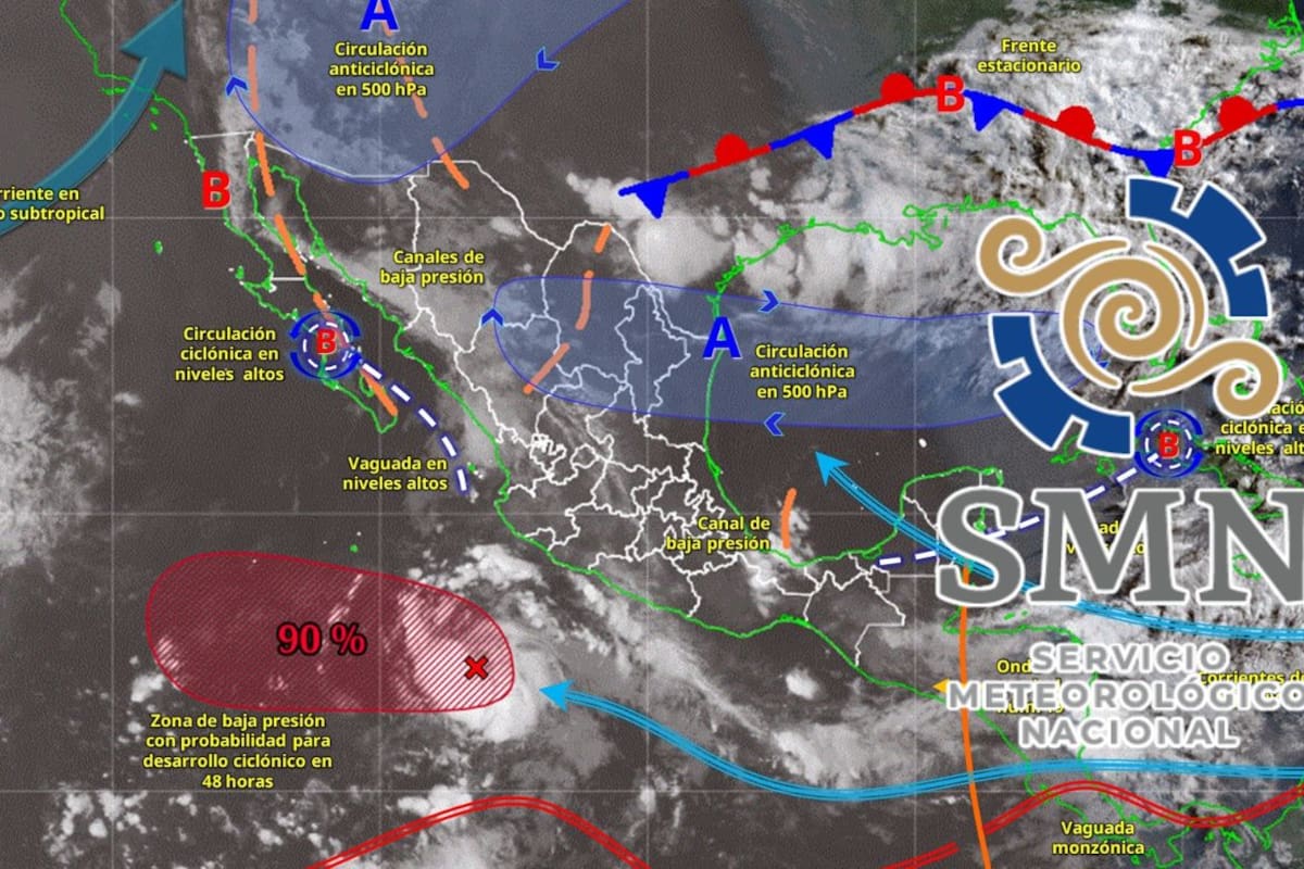 SMN alerta por lluvias muy fuertes en 11 estados este 14 de julio, mientras el calor superará los 45 °C y vigilan posible ciclón en el Pacífico