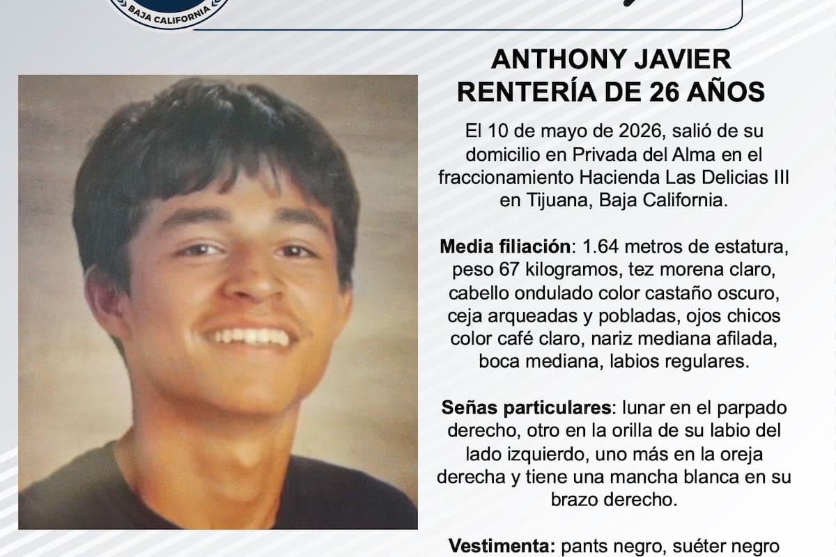 Se busca Anthony Javier Rentería de 26 años