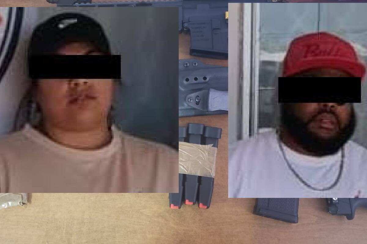 Detienen a pareja transportando armas, cargadores y cartuchos en Sonoyta