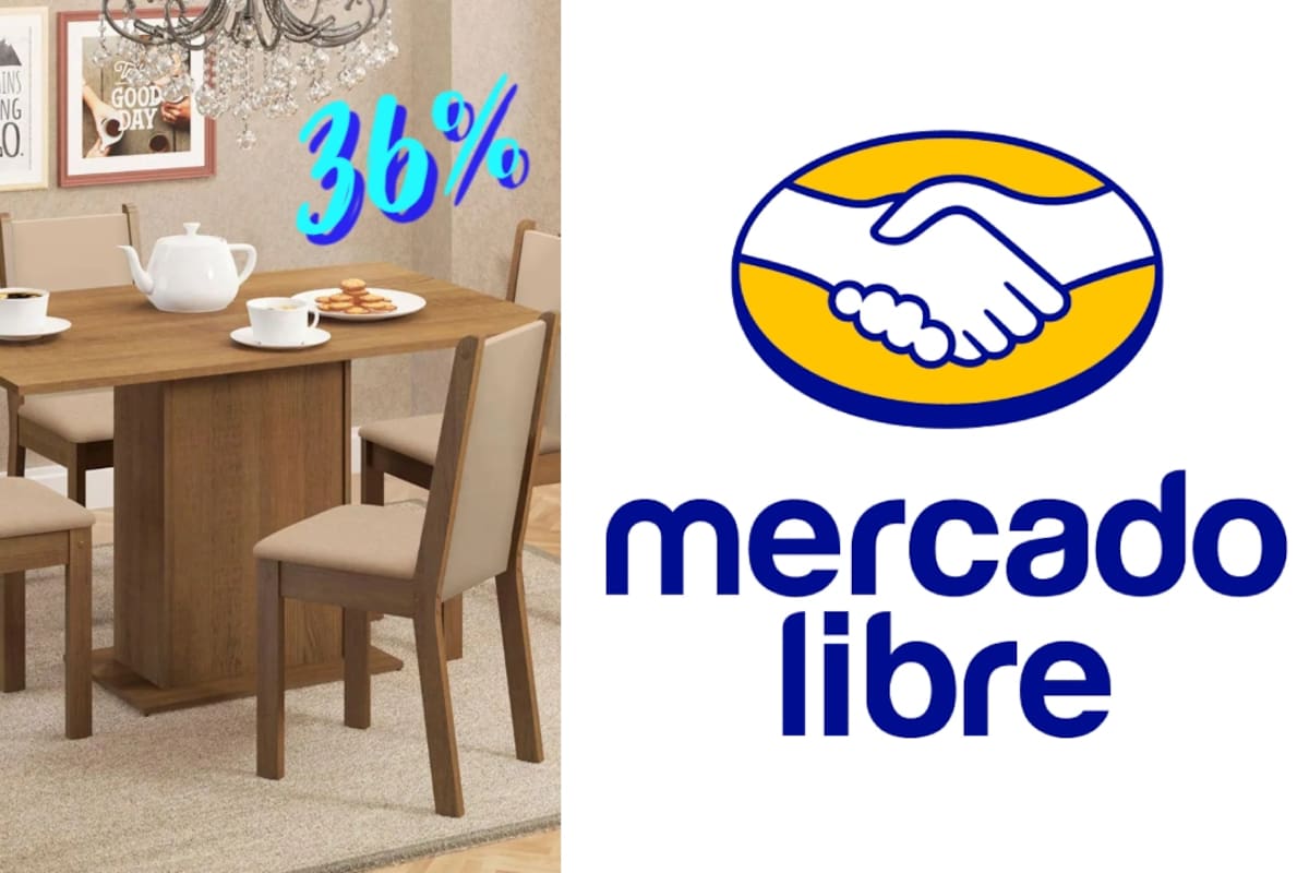 Oferta Mercado Libre: juego de comedor con 39% de descuento