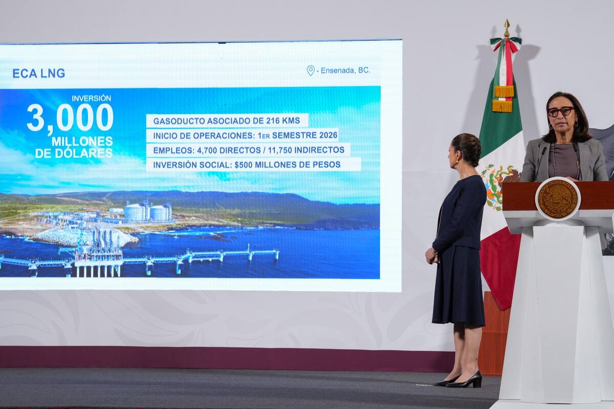 Tania Ortiz Mena en la "Conferencia del Pueblo" de la presidenta Claudia Sheinbaum el 7 de marzo del 2025. | Crédito: Presidencia