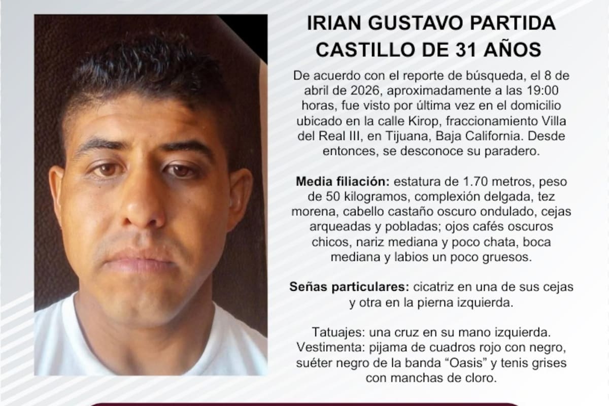 Se busca a Irian Gustavo Partida Castillo, de 31 años de edad, quien tiene una condición mental