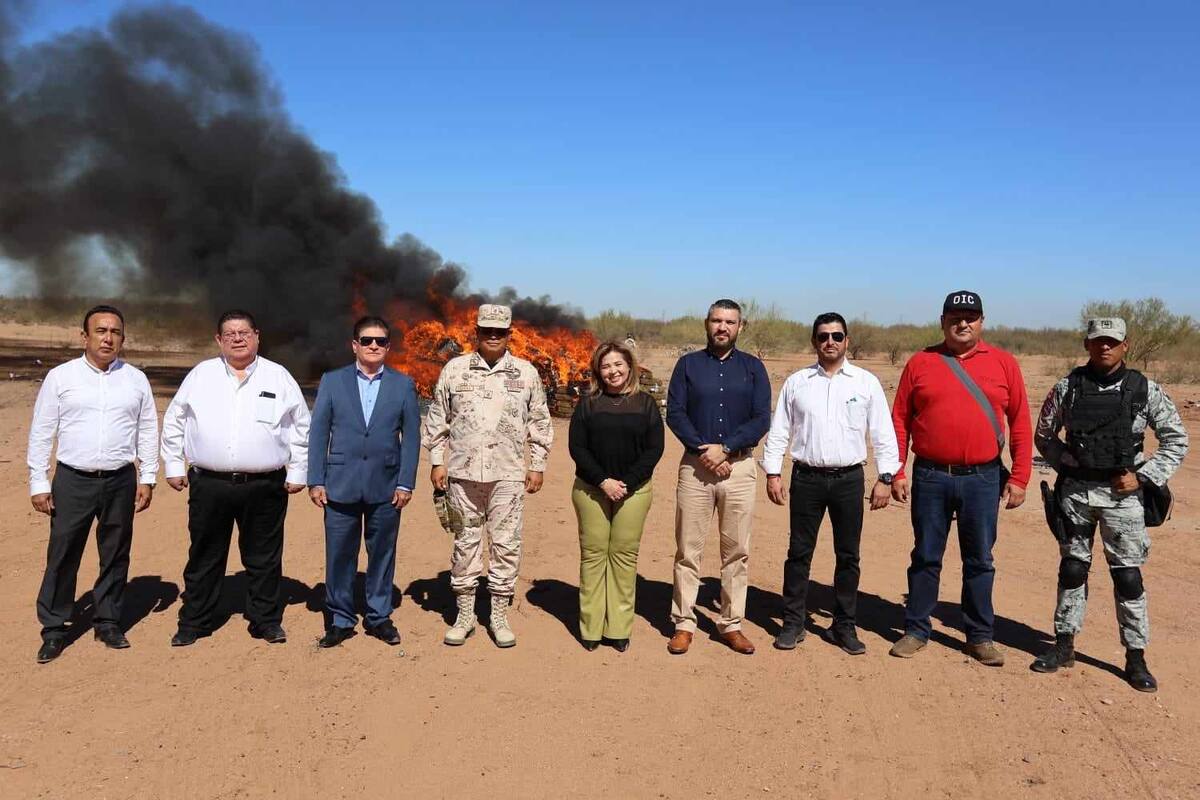 FGR destruye 3 toneladas de narcóticos confiscados en Sonora