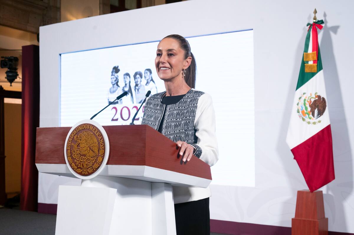 La presidenta Claudia Sheinbaum Pardo en la "Conferencia del Pueblo" del 3 de marzo del 2025. | Crédito: Presidencia