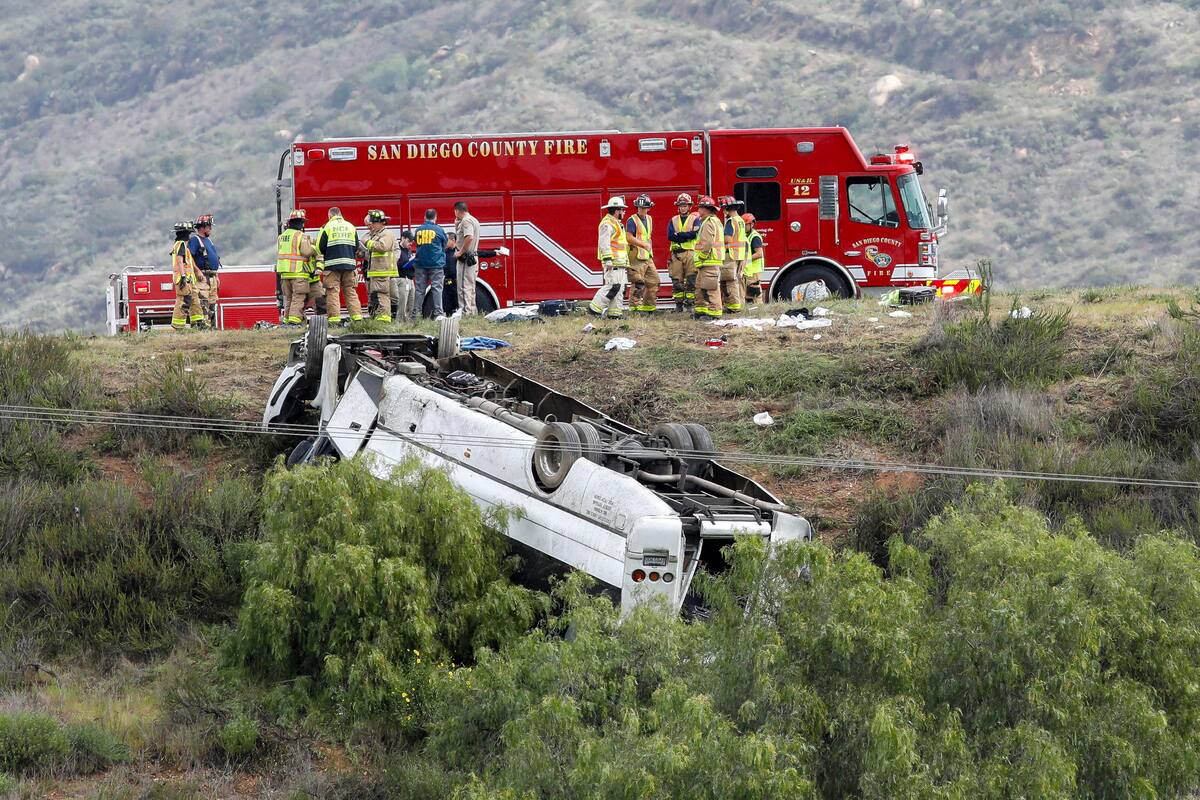 Identifican a dos de las tres fallecidas en accidente de autobús en California