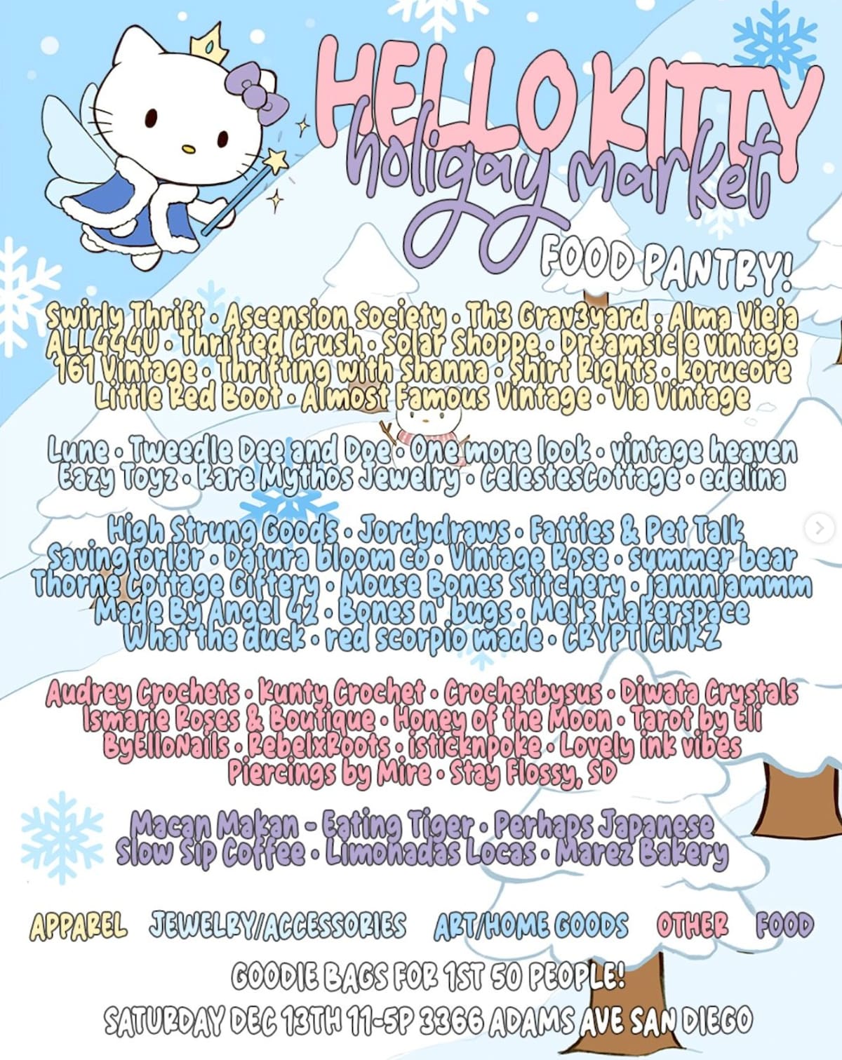 El mercado ofrecerá más de 60 puestos con productos y experiencias inspiradas en Hello Kitty y la cultura “kawaii”, además de una bolsa de regalos para las primeras 50 personas en llegar. Foto: Cortesía