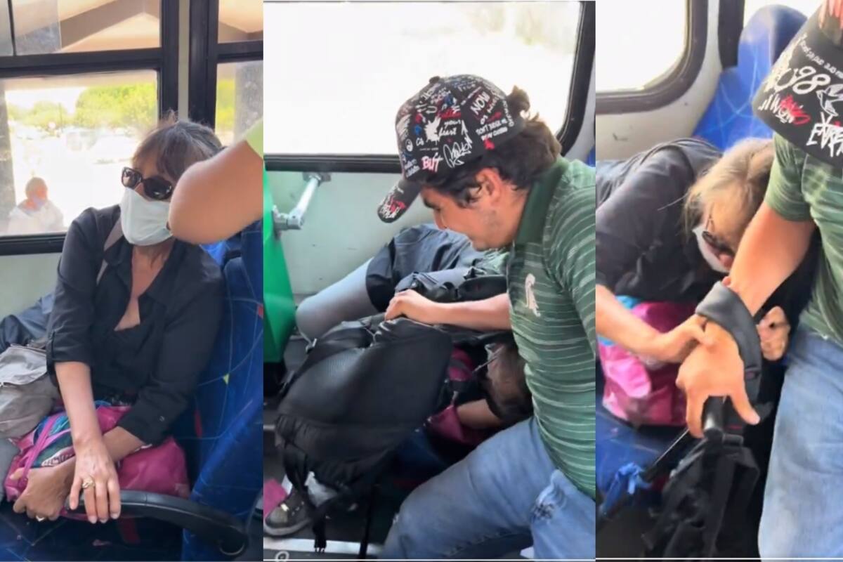VIRAL | Señora no permite que nadie se siente al lado de ella en transporte público, ¡ni siquiera un hombre que utilizaba bastón!