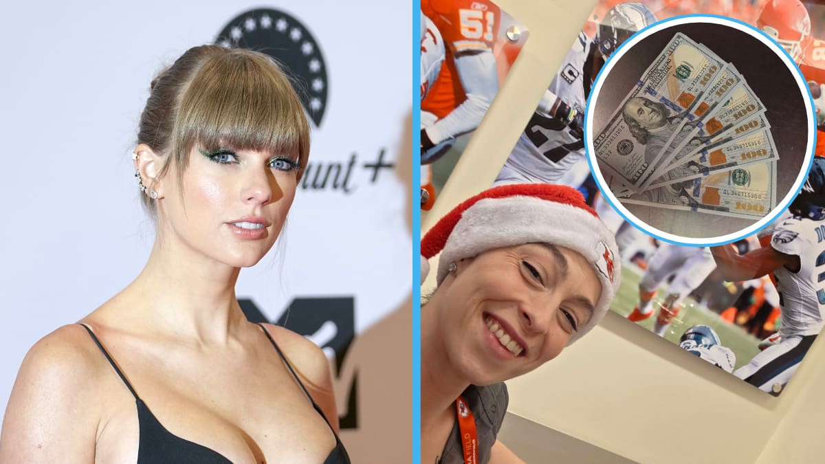 Taylor Swift sorprende a fan con propina de $600 dólares en partido de Chiefs y la emoción se viraliza