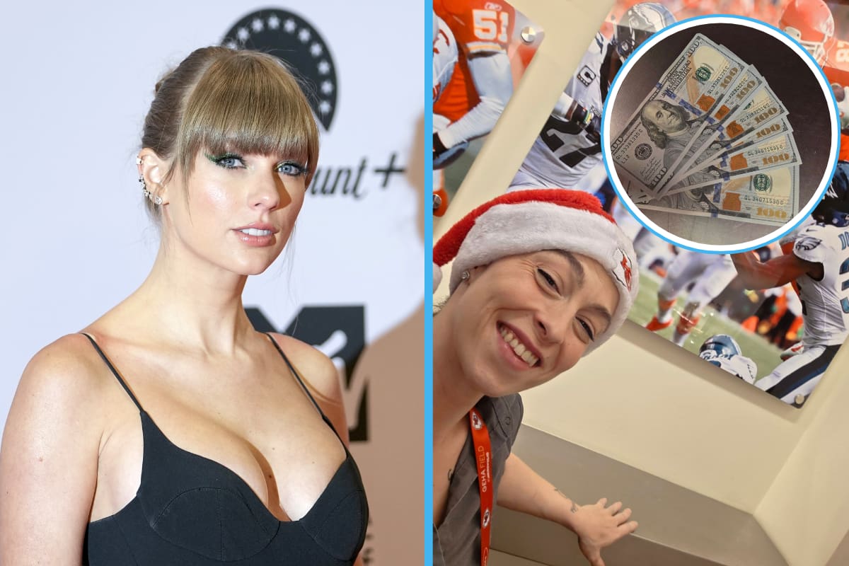 Taylor Swift sorprende a fan con propina de $600 dólares en partido de Chiefs y la emoción se viraliza