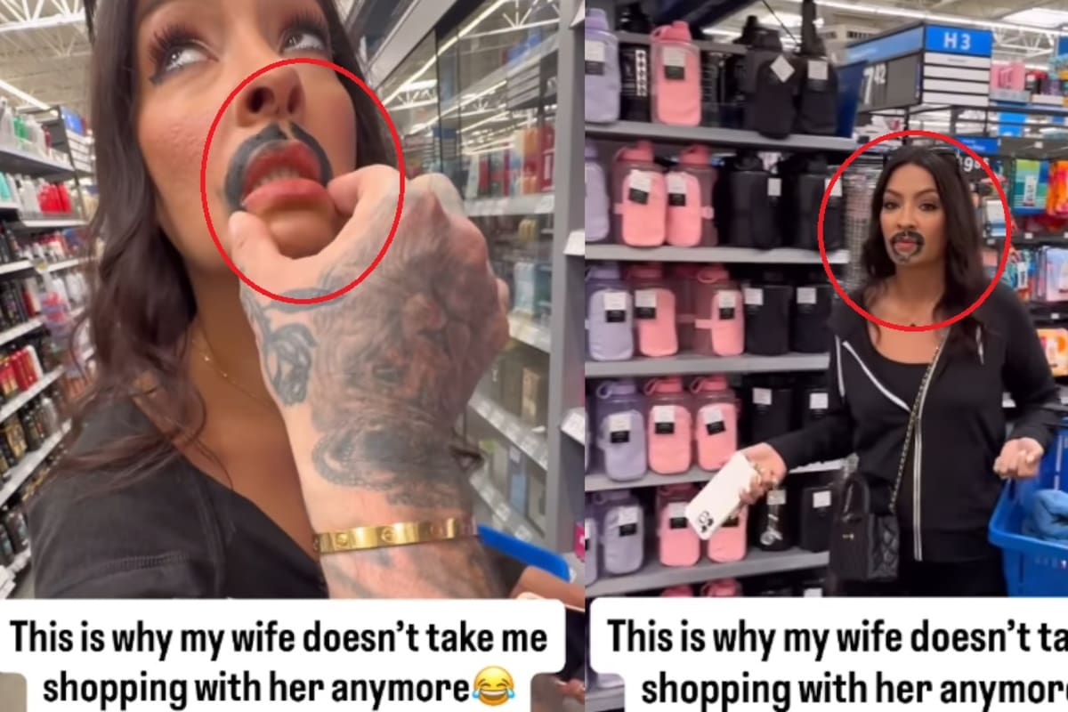 “Se divorciará de ti, amigo”: Hombre le dice a su esposa que le limpiará una mancha, pero en realidad le pinta un bigote y ella sigue haciendo las compras sin saberlo