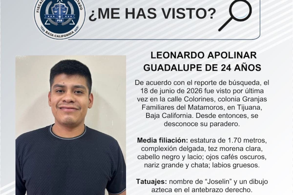 Se busca Leonardo Apolinar Guadalupe de 24 años de edad