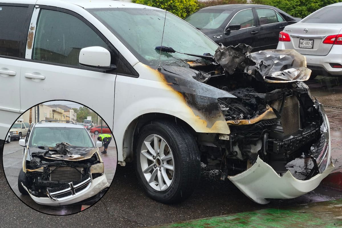 Una camioneta se incendió mientras circulaba en la colonia Centro de Hermosillo