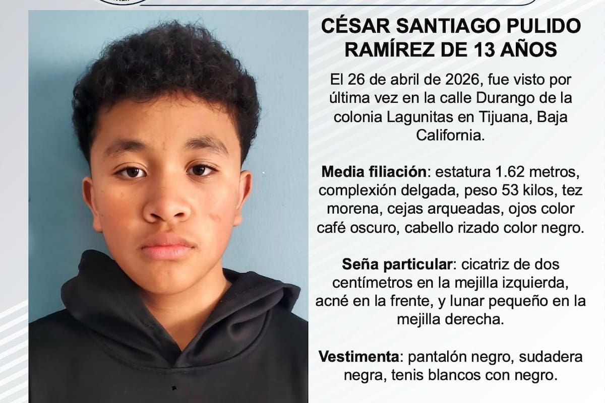 Se busca a César Santiago Pulido Ramírez de 13 años
