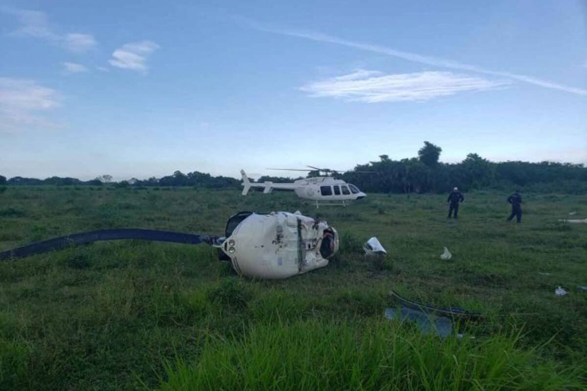 Colapsa helicóptero en Veracruz; reportan 3 heridos