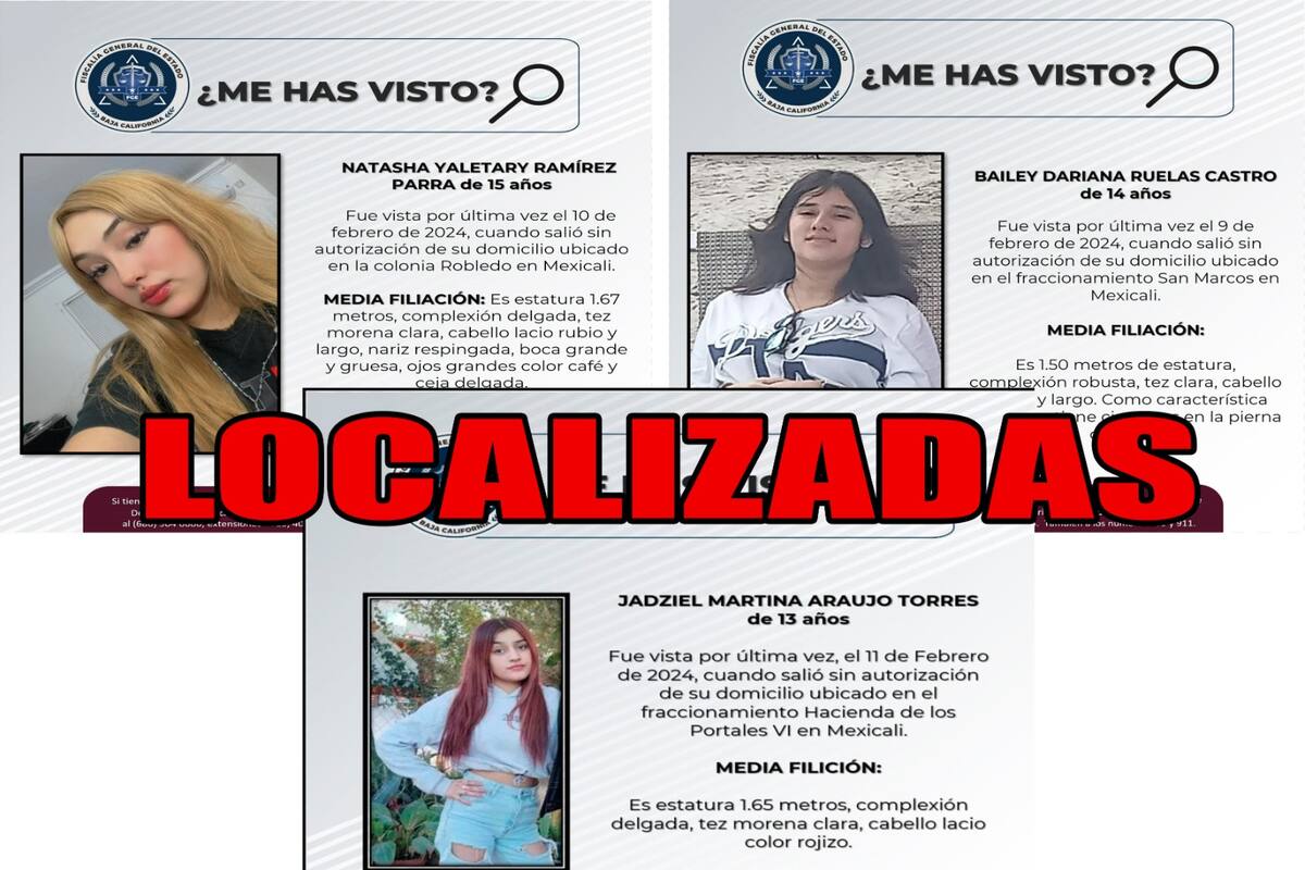 Encuentran a tres menores con reporte de búsqueda
