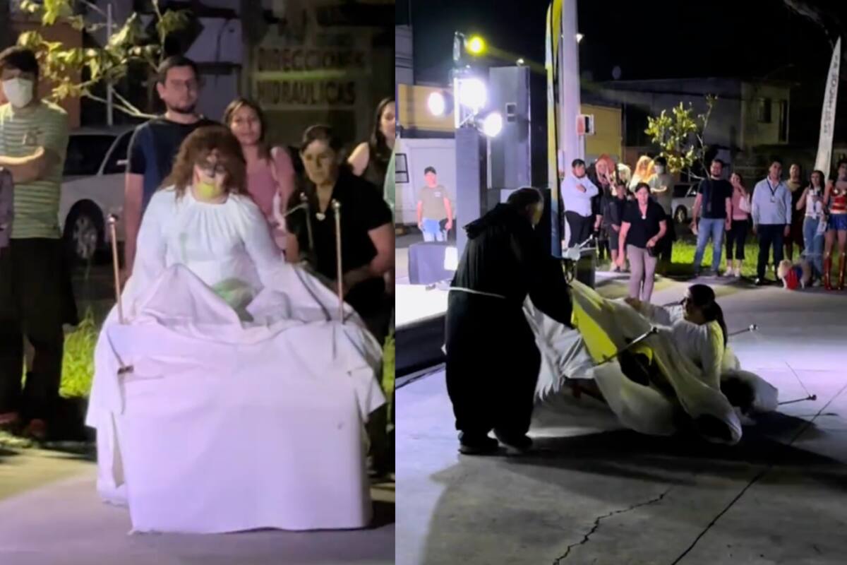 Joven sufre un cómico accidente al presentar en una competencia su disfraz de Regan, la niña de ‘El Exorcista’