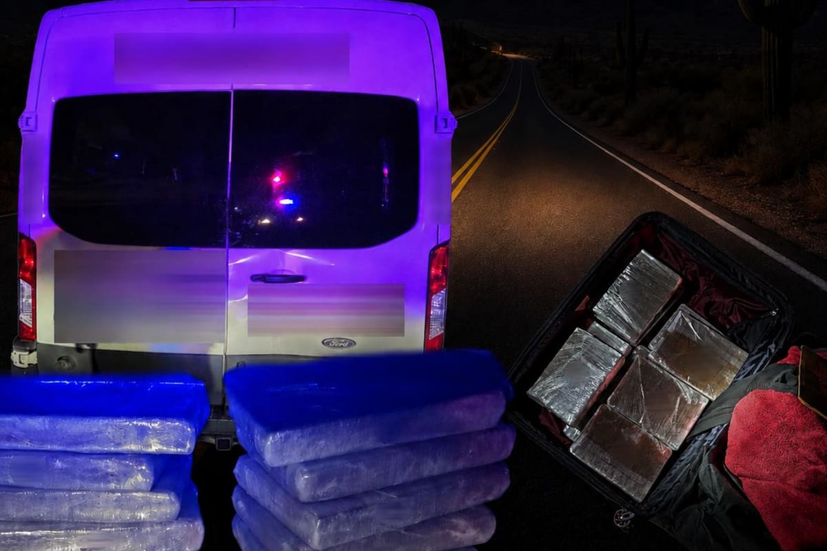 Patrulla Fronteriza incauta 10.74 kilos de fentanilo ocultos en equipaje sobre la Interestatal 8 en Arizona