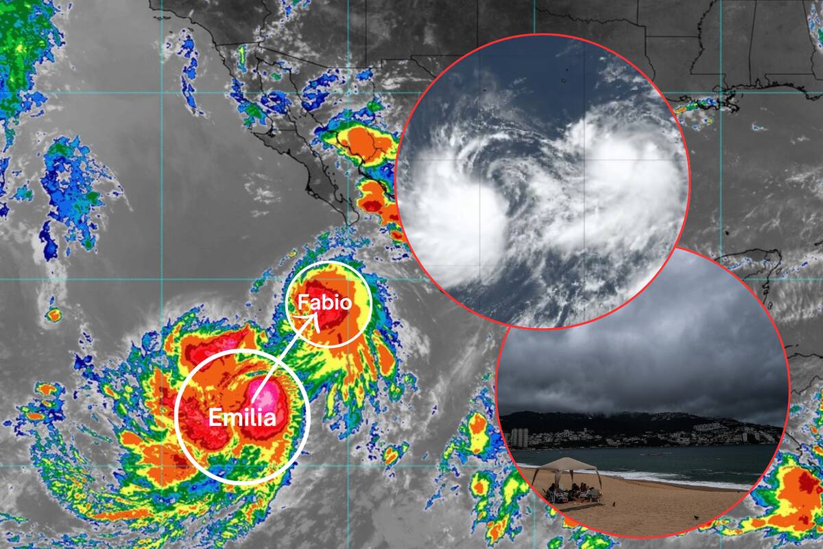 Tormentas Tropicales Emilia y Fabio causarían ‘Efecto Fujiwhara’ el miércoles: ¿Qué es y cómo afectará al clima?