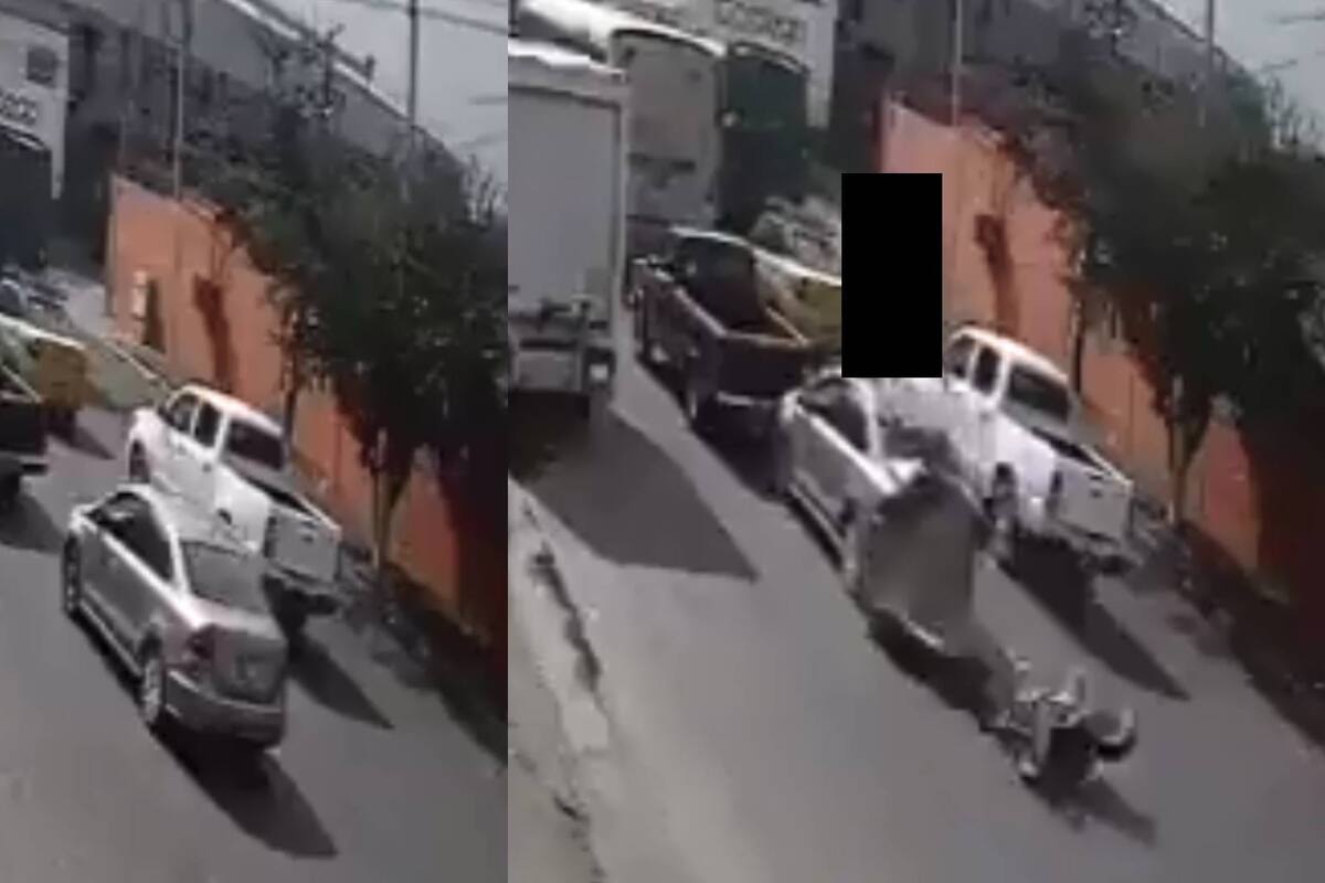 VIDEO: Motociclista que iba a exceso de velocidad choca y sale volando