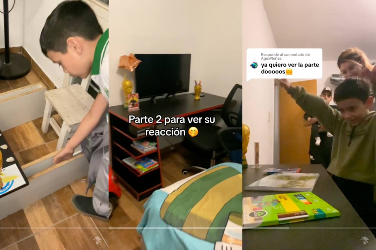 Niño crea su propio escritorio y sus padres deciden sorprenderlo al comprarle uno nuevo (VIDEO)