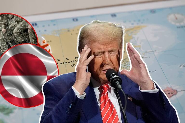 El presidente Donald Trump reiteró que no descarta usar la fuerza militar para anexar Groenlandia, alegando razones de seguridad internacional.