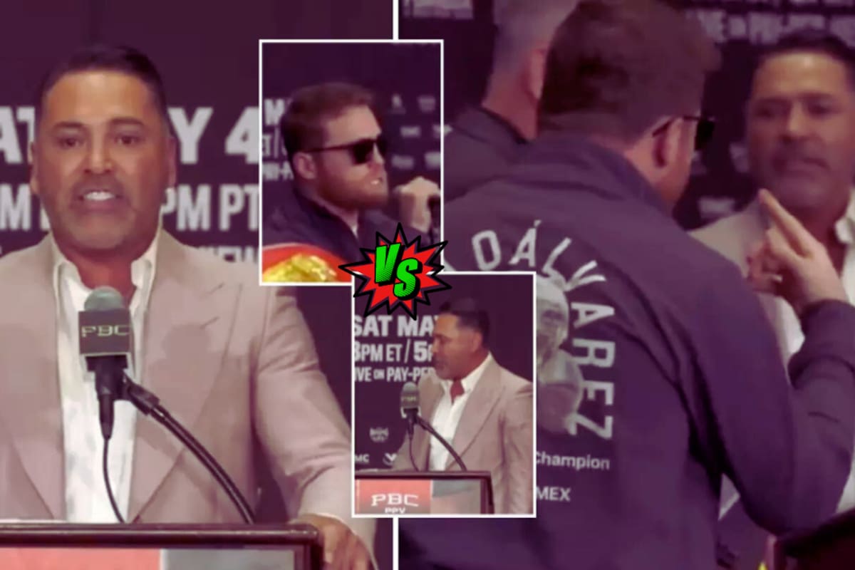 BOX: Óscar de la Hoya y Canelo Álvarez 'se tiran con todo' en plena rueda de prensa de Canelo vs. Munguía