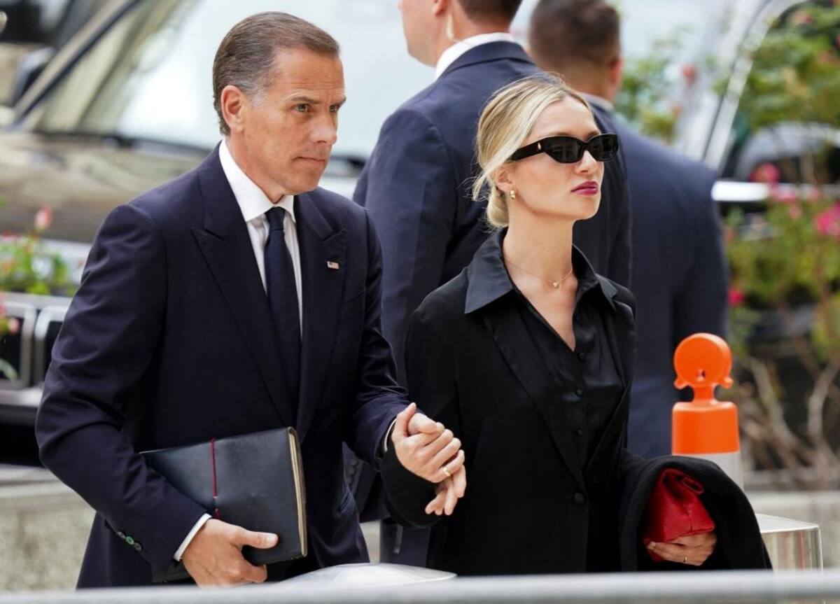 Hunter Biden y su actual esposa, Melissa Cohen, llegaron a la Corte este miércoles. | AP